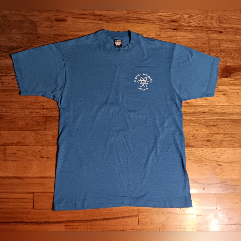 Vintage Single Stitch Florida Technical College T-Shirt Screen Stars 50/50 Rare